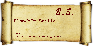 Blanár Stella névjegykártya
