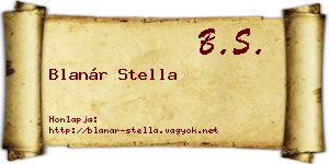 Blanár Stella névjegykártya